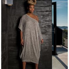 Army Fatigue Drapy Knit Casual One Shoulder Maxi Dress For Night Out, Casual Gray Knit Dress, Asymmetrical Casual Maxi Dress For Night Out, Casual Asymmetrical Maxi Dress For Night Out, Spring Gray Knit Dress, Spring Casual Sweater Dress For Night Out, Casual Spring Sweater Dress For Night Out, Casual Knit Midi Dress For Loungewear, Casual Knit Midi Dress For Day Out