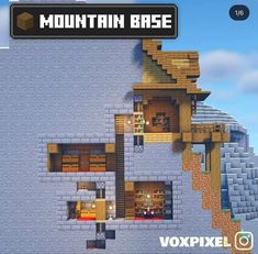 an image of a mountain base in minecraft with the words mountain base above it