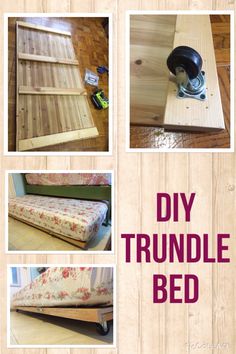 the diy trundle bed is made out of wood