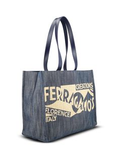 Logo Detailed Medium Tote Bags from Salvatore Ferragamo Designer Shopping Bags With Logo, Logo Coated Canvas Shopping Bags, Logo Tote Bag For Shopping, Rectangular Shoulder Bag With Logo For Shopping, Salvatore Ferragamo Handbags, Ferragamo Handbags, Salvatore Ferragamo Bags, Red Valentino Shoes, Versace Shop