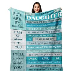 PRICES MAY VARY. PERFECT GIFT FOR DAUGHTER：Our premium quality blanket is one of the best gifts you could give as it showcases boasts a stunning design. There are also meaningful words printed on the blanket, such as “sometimes it's hard to find words to tell you how much you mean to me, if I had to choose between loving you & breathing, I would use my last breath to say I love you”, “I would give you the ability to see yourself through my eyes only then would you realize how special you are to Gifts For Niece, Meaningful Graduation Gifts, Best Mom Gifts, Valentines Blanket, Bed Blankets, Style Français, Chair Office, Beste Mama, Granddaughter Gift