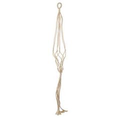 a long beige necklace with tassels hanging from it's end, on a white background