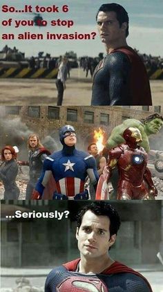 the avengers and superman movie memes