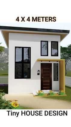 four meters tiny house design in the front yard