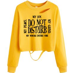 Fun to wear pullover sweatshirt with long sleeve, crewneck/round neck, cut out distressed design, crop sweatshirt for women.  It is super soft and comfy fabric, great to match with your favorite high waisted jeans, shorts or skirts for a casual or stylish look. Casual and loose, suitable for fall, winter and spring.  Sizing: True to size. Trendy Crop Top Sweater, Fall Streetwear Cropped Long Sleeve Sweater, Spring Streetwear Cropped Crew Neck Sweater, Spring Crew Neck Cropped Sweater For Streetwear, Spring Cropped Crew Neck Sweater For Streetwear, Trendy Long Sleeve Crop Top For Streetwear, Trendy Distressed Long-sleeve Sweatshirt, Trendy Distressed Long Sleeve Sweatshirt, Trendy Long Sleeve Distressed Sweatshirt