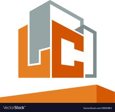 an orange and gray logo with the letter c in it's center, on top of