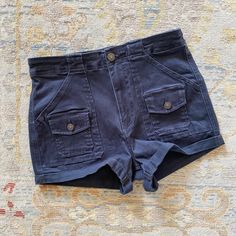 New With Tags. Slightly Faded, High-Rise Navy Cargos. Please See Photos For Measurements And Condition. The Cloth Tag Is Marked Through, But I Can't Find Any Flaws To Note. New To Poshmark? Join With Code Laughterboat And Receive $10 Off Your First Purchase! Utility High-waisted Shorts With Cargo Pockets, Utility Mid-rise Bottoms With Built-in Shorts, High Rise Utility Bottoms With Built-in Shorts, High Rise Cotton Shorts With Cargo Pockets, Utility Denim Bottoms With Built-in Shorts, High Rise Cotton Jean Shorts With Cargo Pockets, Utility High-waisted Shorts With Side Pockets, High Waist Utility Shorts With Side Pockets, Utility Denim Shorts, Short Length