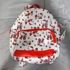 Never Used Red Hello Kitty School Bag, Playful Hello Kitty Standard Backpack, Multicolor Hello Kitty Print Backpack, Pink Hello Kitty Print Backpack, Kawaii Hello Kitty Print Backpack, Hello Kitty Backpack, Hello Kitty Bags, Kitty Backpack, Hello Kitty Bag