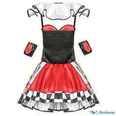 a drawing of a dress made to look like it is wearing a red and white checkered