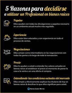 a black and yellow poster with the words 5 razones para decidar