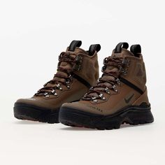 Nike Acg Zoom Gaiadome Gore-Tex Men's 10.5 Hiking Boots Trail Brown Dd2858-200 Leather High Ankle Lace-up Boots For Hiking, High-top Leather Work Boots For Streetwear, Leather High-top Work Boots For Streetwear, Leather High-top Sneakers With Round Toe For Outdoor, High-top Lace-up Boots With Rubber Sole For Outdoor, Brown Steel Toe Combat Boots For Outdoor, Leather Boots With Vibram Sole For Streetwear, Brown Leather Hiking Boots With Steel Toe, Leather Ankle-high Hiking Boots With Steel Toe