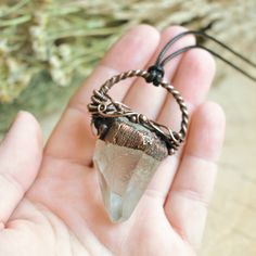 Quartz Necklace Witchy Jewelry Wicca Jewelry Brutalist | Etsy Adjustable Electroformed Crystal Necklaces As Gifts, Spiritual Electroformed Crystal Necklaces As Gifts, Spiritual Electroformed Crystal Necklace As Gift, Brutalist Jewelry, Wicca Jewelry, Quartz Crystal Jewelry, Wanderlust Jewelry, Elven Jewelry, Raw Quartz Crystal