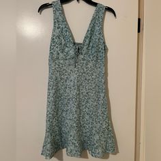 Zara Blue Floral Mini Dress. Never Worn. Light Blue A-line Sundress, Light Blue Mini Sundress, Fitted Light Blue Sundress For Casual Wear, Fitted Light Blue Sundress For Dress Down, Light Blue Floral Print Mini Dress, Light Blue A-line Casual Mini Dress, Light Blue A-line Mini Dress Casual, Light Blue A-line Mini Dress Casual Style, Casual Light Blue A-line Mini Dress