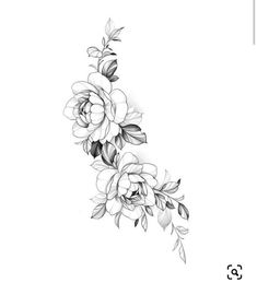 a black and white flower tattoo design