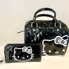 Loungefly Sanrio Black And Silver Patent Leather Like New Condition. Super Cute!! Doesn’t Come With Shoulder Strap. See Last Photo For Flaw Hello Kitty Handbags, Hello Kitty Bags, Hello Kitty Black, Kitty Accessories, Hello Kitty Bag, Hello Kitty Accessories, Loungefly Bag, Kawaii Stuff, Cute Bags