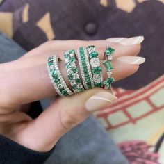 Checkered Emerald and Diamond Row Ring – San Antonio Jewelry Emerald And Diamond Jewelry, Diamond And Emerald Rings, Emerald And Diamond Eternity Band, Emerald Stacking Ring, Emerald Ring Stack, Emerald And Diamond Band, Emerald Diamond Band, Emerald Band Ring, Sapphire Eternity Band