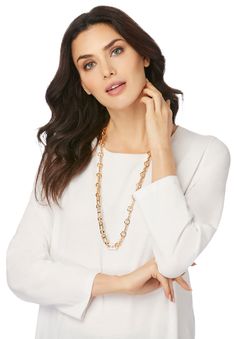 Dress up any outfit with this sophisticated long chainlink necklace. 34" length; 3" extenderMetal alloyImported | Women's Long Chainlink Necklace by Accessories For All in Gold London Gifts, Platinum Credit Card, Womens Scrubs, Swimsuits For All, Sterling Silver Hoop Earrings, Back Women, Professional Women, Leather Shops, Huggie Hoop Earrings