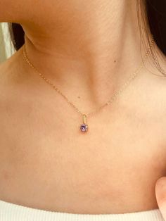 "➤ Spend $80 or above and get a FREE travel size jewellery box packed with your order. *Total transaction excludes shipping. One box per single transaction only. While stock lasts. Promo ends Dec 2023. Handcrafted with love and attention to detail, this beautiful necklace features an authentic Amethyst birthstone that has a personality trait of being Optimistic, Modest and Loyal. The stone is securely nestled in a high-quality, durable sterling silver pendant, creating a stunning contrast agains Dainty Pendant Birthstone Necklace With Clavicle Chain, Dainty Birthstone Pendant Necklace With Clavicle Chain, Delicate Round Pendant Birthstone Necklace With Clavicle Chain, Dainty Round Birthstone Necklace, Dainty Solitaire Pendant Necklace With Birthstone, Dainty Solitaire Necklace With Birthstone For Anniversary, Dainty Pendant Birthstone Necklace, Dainty Birthstone Pendant Necklace, Birthstone Solitaire Pendant Necklace As Gift