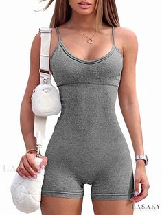 Lasaky - Seductive Sleeveless Bodysuit Shorts Yoga Jumpsuit, Jumpsuit Outfits, Estilo Fitness, Yoga Outfits, Hip Clothes, Body Suit With Shorts, Sleeveless Outfit, Liberia, Compression Tights