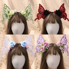 ♥️ Features ♥️ Embark on a fairytale journey wearing our Pink/ Green/ Purple/ Black/ Blue Romantic Butterfly Wings Fairy Headband. ♥️ Perfect for ♥️: Custom-made for women who seek individuality, whether for weddings, fairy costumes, Halloween, Christmas, Renaissance fairs, birthdays, performances, music festivals, photo shoots, or festive occasions. It epitomizes your unique style and mystical charm. ♥️ Shipping Details ♥️: We swiftly process your order and arrange shipment within 2-4 business Spring Fairycore Dress For Costume Party, Spring Fairytale Fairy Dress For Dress-up, Fairy Kei Dress For Summer Costume Party, Spring Fairy Dress For Costume Party, Spring Fairytale Fairy Dress, Princess Style Fairy Dress For Costume Party In Spring, Spring Fairytale Dress For Dress-up, Fairytale Fairy Dress For Dress-up In Summer, Summer Fairytale Fairy Dress For Dress-up