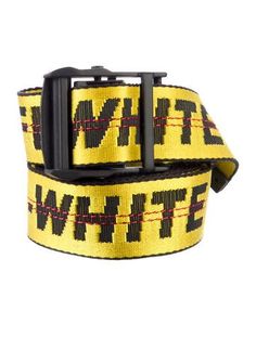 Off-White BeltBy Virgil AblohYellowGunmetal HardwareClamp Buckle Closure Off White Industrial Belt, White Industrial, Yellow Belt, Canvas Belt, White Accessories, Vintage Holiday Dress, Designer Gifts, Vintage Holiday, Black Canvas