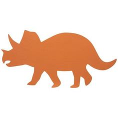 an orange silhouette of a rhinoceros on a white background