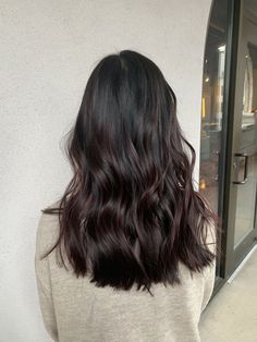 Lived In Dark Brown Balayage, Cool Rich Brown Hair Color, Rich Brunette Balayage Hair, Red Brown Medium Length Hair, Darkest Brown Balayage, Dark Brown Hair Inspo Medium Length, Dark Hair Colors Brown, Coffee Brown Hair Color On Black Hair, Fall Black Hair Color