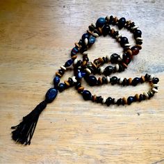 Chant Your Japa On This Handmade Mala. 108 Beads + A Guru Bead. Strong Black Nylon Cord. The Glass Beads Are Hand-Blown. It Measures 34 Inches And Is Very Light-Weight. This One-Of-A-Kind, Handmade Mala Necklace Has 108 Beads For The Purpose Of A Bhakti Yoga Practice Of Chanting Mantra. One Bead Counts One Repetition Of Your Mantra. New. Cats Eye Ring, Bhakti Yoga, Jewerly Beads, Silver Bead Bracelet, Unisex Necklace, Handcrafted Accessories, 108 Bead, Tiger Eye Beads, Protection Bracelet