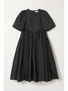 Puffed Sleeves, Mode Inspiration, Black Midi Dress, Sewing Clothes, Look Cool, Cotton Poplin, Net A Porter, Spring Summer Fashion, Ballet Flats