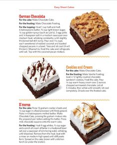 an email page with different desserts on it