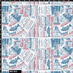 a blue and red wallpaper with an american flag pattern on the bottom half of it