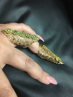 Wear both for a full finger look or wear them separate. Can't go wrong with these beauties. 24k gold plated adjustable rings with peridot crystals. Total eye candy! Peridot Crystal, Adjustable Rings, Ring Set, Ring Sets, Eye Candy, Statement Rings, Angeles, Candy, Crystals