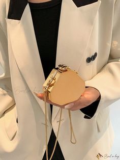 Bird in Bag - Chic Metal Chain Shoulder Bag: Compact Solid Color Zip Closure, Elegant and Stylish Design for Ladies Novelty Bags, Chain Shoulder Bag, Bird In Bag, Metal Chain, Stylish Design, Solid Color, Shoulder Bag, Chain, Color