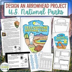 the yellowstone national park design and arrowhead project is shown with information about its location