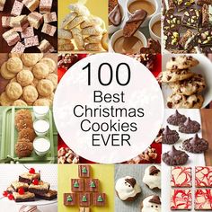 a collage of christmas cookies with the words'100 best christmas cookies ever '