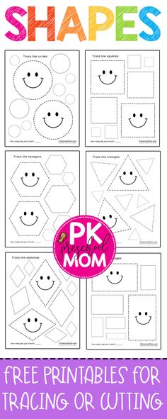 free printable shapes worksheet for kids to practice cutting and pastel shapes