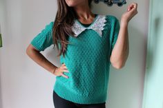 "1980s love this such a cute sweater best for small to medium womens amazing green coloring love good vintage condition cotton blend 23\"pit to pit laying flat 26\"long Thank YOU and please feel free to ask me any ?s:) Have a lovely day!! xoxo www.etsy.com/shop/retroandme" Green Preppy Tops For Fall, Preppy Green Tops For Fall, Retro Green Cotton Sweater, Cute Green Cotton Sweater, Green Crew Neck Cute Sweater, Vintage Green Knit Tops, Cute Green Crew Neck Sweater, Vintage Green Knit Sweater, 1970s Clothing