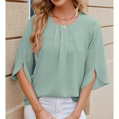 Season:Summer; Sleeve Length:Short Sleeve; Gender:Women's; Tops Type:Shirt; Occasion:Vacation,Beach; Design:Draped; Neckline:Square Neck; Front page:FF; Listing Date:04/12/2024 Draped Neckline, Beach Design, Women's Blouses, Pink Summer, Light Hair, Vacation Beach, Women Shirts Blouse, Beach Shorts, Pink Shorts