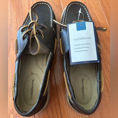 Brand New Croft & Barrow Boat Shoes - Women’s 8 - Brown And Tan Colored, Super Cushioned Footbed And Leather Thread Detailing Brown Boat Shoes With Round Toe For Summer, Casual Brown Almond Toe Boat Shoes, Womens Boat Shoes, Leather Thread, Shoes Brown, Shoes Color, Croft & Barrow, Tan Color, Shoes Women