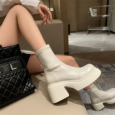 USS Shoes Xiaome Women's Boots | ussshoes.com – USS® Shoes Leather Platform Boots, Modern Boots, Summer Formal Dresses, Boot Design, Bodycon Dresses Casual, Strapless Tops, Dressy Outfits, Long Sleeve Bodycon Dress, Brown Dress