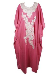 Womens Maxi Kaftan Pink Embroidered Dress L-3XL Feel like a bohemian goddess wearing the handmade, hand embroidered caftans over your bathing suit comfy and flowing yet dressy. Kaftans make great gifts and are super cute for a destination beach wedding or as a boho dress for the rehearsal dinner.Cotton Fabric Relaxed fit, multiple uses.Measurement : Length : 58" chest : 58 inch, One size fits L/XL/2XL/3XLProduct Care Instructions: HANDWASH WITH CARE DRIP DRY caf-3425 Shipping Clothing, textiles, Dressy Kaftans, Pink Embroidered Dress, Embroidered Caftan, Colorful Maxi Dress, Maxi Kaftan, Bohemian Girls, Kaftan Maxi Dress, Cotton Kaftan, Maxi Dress Black