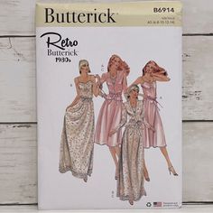 **Brand New** Butterick Retro 1980’s Women’s Sewing Patterns. Butterick B6914 Sizes: A5 (6, 8, 10, 12, 14) *New, Uncut, Factory Folded* 5 Patterns For $25 *Please Note: Packaging Has Folds And Creases But Pattern Is Unharmed* Sewing Vintage, Pretty Lingerie, Vintage Patterns, Sewing Patterns, Color White, Size 6, Lingerie, Packaging, Brand New