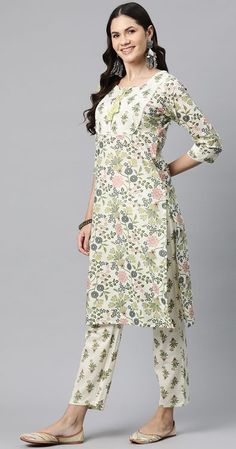 Eid Straight Kurta Churidar With Floral Print, Eid Floral Print Churidar With Straight Kurta, Spring Printed Straight Kurta Salwar Kameez, Spring Printed Salwar Kameez With Straight Kurta, White Churidar For Spring Festive Occasions, Unstitched White Traditional Wear For Spring, White Churidar For Festive Spring Occasions, White Festive Churidar For Spring, White Churidar For Festive Spring Season