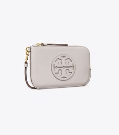 Miller Wristlet: Women's Designer Wristlets | Tory Burch Miller Sandal, Designer Wallets, Tory Burch Miller, Jelly Sandals, Leather Zipper, Signature Collection, Wristlets, Pebbled Leather, Card Wallet