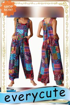 Women Suspender Wide Leg Jumpsuit Square Collar Sleeveless Baggy Jumpsuits Rompers Boho Loose Bib Pants with Pockets Sleeveless Loose Fit Jumpsuits For Spring, Casual Baggy Sleeveless Jumpsuits And Rompers, Summer Multicolor Jumpsuits And Rompers With Pockets, Sleeveless Multicolor Jumpsuits And Rompers With Pockets, Multicolor Sleeveless Jumpsuits And Rompers With Pockets, Beach Multicolor Jumpsuits And Rompers With Pockets, Multicolor Sleeveless Jumpsuit With Pockets, Beach Wide Leg Jumpsuits And Rompers With Pockets, Multicolor Wide Leg Jumpsuits And Rompers For Summer