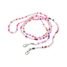 Uxcell 30" Beaded Eyeglass Chain Sunglasses Strap Holder Eyewear Retainer Chain, Pink Made of durable glass bead material, lightweight and high hardness. The beads are evenly arranged and are threaded through by a sturdy string and keep a good gap, so it does not break easily and can be used for a long time. The eyewear retainer chain provides fixed functions that keep the glasses around your neck and you can put down the glasses on your neck when you are eye want to rest, no need to find a eyeg Adjustable Long Beaded Necklace As Fashion Accessory, Adjustable Pink Necklaces For Fashion Accessory, Glass Necklace With Adjustable Chain As Fashion Accessory, Glass Necklace With Adjustable Chain For Fashion, Trendy Glass Jewelry With Lobster Clasp, Adjustable Glass Beaded Necklaces, Beaded Glasses Chains With Round Beads, Glass Beaded Necklaces For Fashion Accessory, Glass Beaded Necklaces As Fashion Accessory