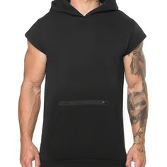 GAR BETHE Men's Short Sleeve Hooded T-shirt: Stay Cool & Comfortable While Working Out black-S(36) Oversized Pants, Workout Short, Rugged Men, Shirt Stays, Vintage Pants, Sport Man, Short Shirts, Spring Shoes, Stay Cool