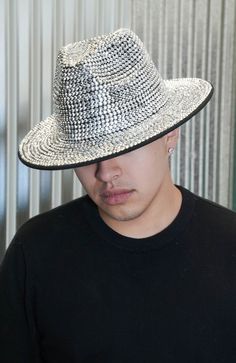 "Shine bright like a diamond with our bedazzled fedora.Spot Clean Brim 10.5 cm/4 Inch Hat Crown Circumference 24-25\" Can be adjusted to made smaller with internal size adjuster" Royalty Wedding, Fedora Hats For Men, Wide Brim Felt Hat, Trilby Fedora, Fedora Hat Men, Fedora Hats, Wide Brim Fedora, Shine Bright Like A Diamond, Dress Hats