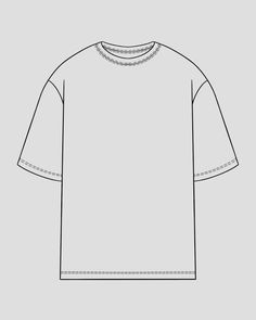 the front and back view of a white t - shirt with black lines on it