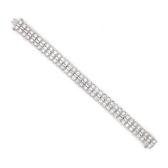 A beautiful diamond platinum link tennis bracelet. Adorned in pairs of stunning round cut white natural diamonds with a center spine of rectangle cut diamonds. The diamonds are all together 18.09 ct total. Diamonds get that extra sparkle against the silver brilliance of the platinum 950 metal. Diamonds are all natural in G-H Color Clarity VS. Length: 18.1 cm Width. 1 cm Weight: 48.6 g [shortcode] [video] [/video] [/shortcode] Diamond Chandelier, White Gold Hoop Earrings, Platinum Bracelet, White Gold Hoops, Platinum Earrings, 18k Gold Jewelry, Colombian Emeralds, Yellow Diamond, Emerald Diamond